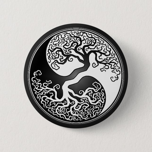 Badge Rond 5 Cm Arbre de Yin Yang (Devant)