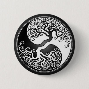 Badge Rond 5 Cm Arbre de Yin Yang