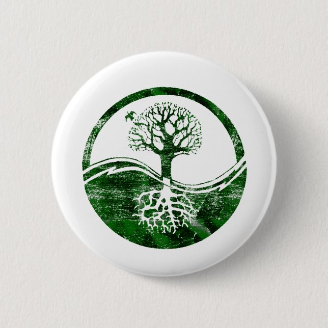Badge Rond 5 Cm Arbre de Yin Yang (Devant)