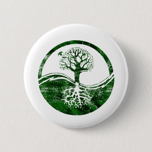 Badge Rond 5 Cm Arbre de Yin Yang