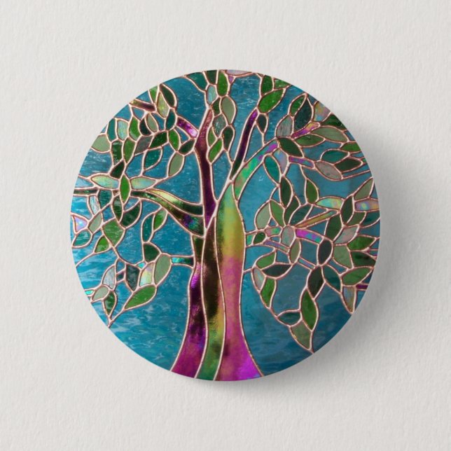 Badge Rond 5 Cm Arbre d'insigne d'enchantement (Devant)