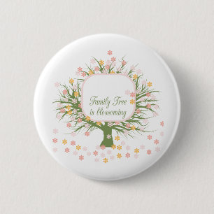 Badge Rond 5 Cm Arbre familial en floraison