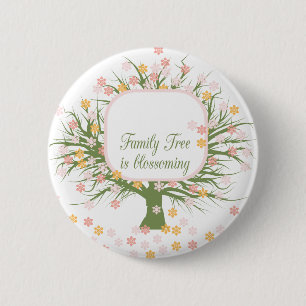 Badge Rond 5 Cm Arbre familial en floraison