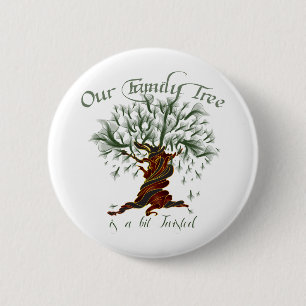 Badge Rond 5 Cm arbre généalogique un peu tordu