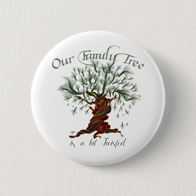 Badge Rond 5 Cm arbre généalogique un peu tordu (Devant)