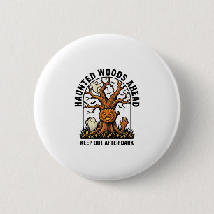 Badge Rond 5 Cm Arbre Hanté Effrayant Chemise d'Avertissement Hall