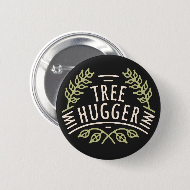 Badge Rond 5 Cm Arbre hugger embrassant les arbres baignade dans l (Devant & derrière)