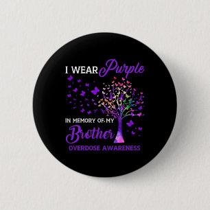 Badge Rond 5 Cm Arbre Je Porte La Mémoire Violette Du Frère Overdo