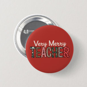 Badge Rond 5 Cm Arbre léopard de professeur très joyeux Noël