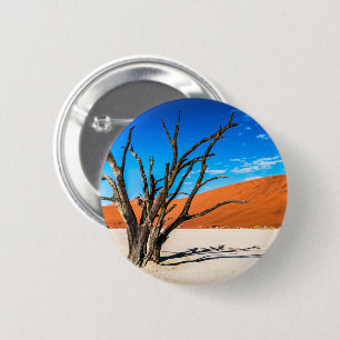 Badge Rond 5 Cm Arbre mort à Deadvlei, Namibie