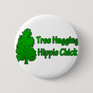 Badge Rond 5 Cm Arbre serrant Hippie Chick