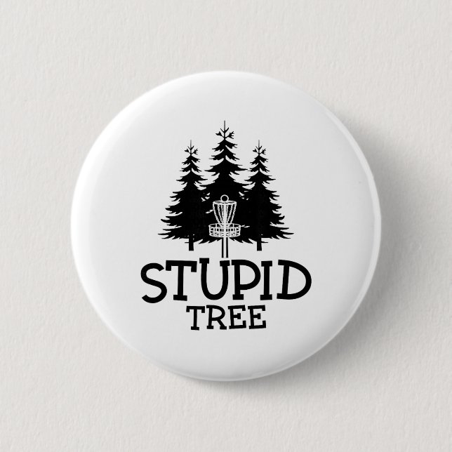 Badge Rond 5 Cm Arbre stupide de golf de disque drôle de frisbee g (Devant)