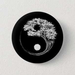 Badge Rond 5 Cm Arbre Yin Yang