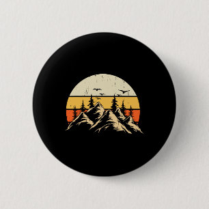 Badge Rond 5 Cm Arbres de forêt Animaux fauniques Rétro Extérieur