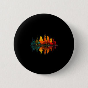 Badge Rond 5 Cm Arbres de forêt lac réflexion faune extérieur
