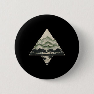 Badge Rond 5 Cm Arbres de la forêt rétro Faune Nature Vintage