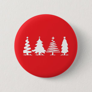Badge Rond 5 Cm Arbres de Noël