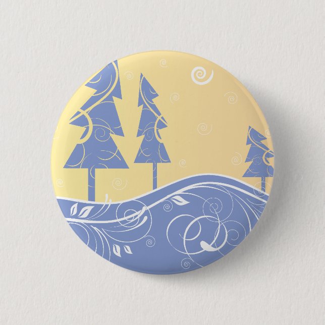 Badge Rond 5 Cm Arbres de Noël bleus (Devant)