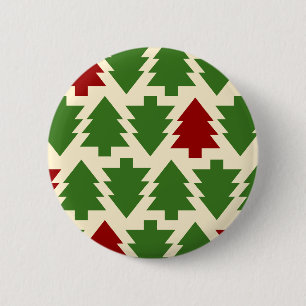 Badge Rond 5 Cm Arbres de Noël Motif de vacances