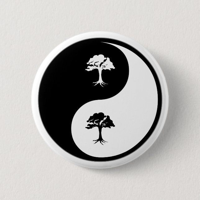 Badge Rond 5 Cm Arbres de Yin Yang (Devant)