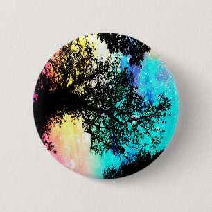Badge Rond 5 Cm Arbres noirs Espace coloré