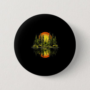 Badge Rond 5 Cm Arbres rétro réflexion faune nature vintage