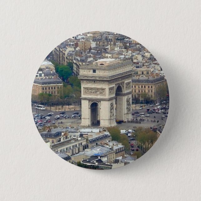 Badge Rond 5 Cm Arc de Triomphe Paris (Devant)