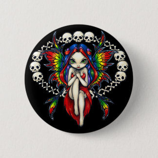 Badge Rond 5 Cm "Arc-en-ciel bouton d'os"
