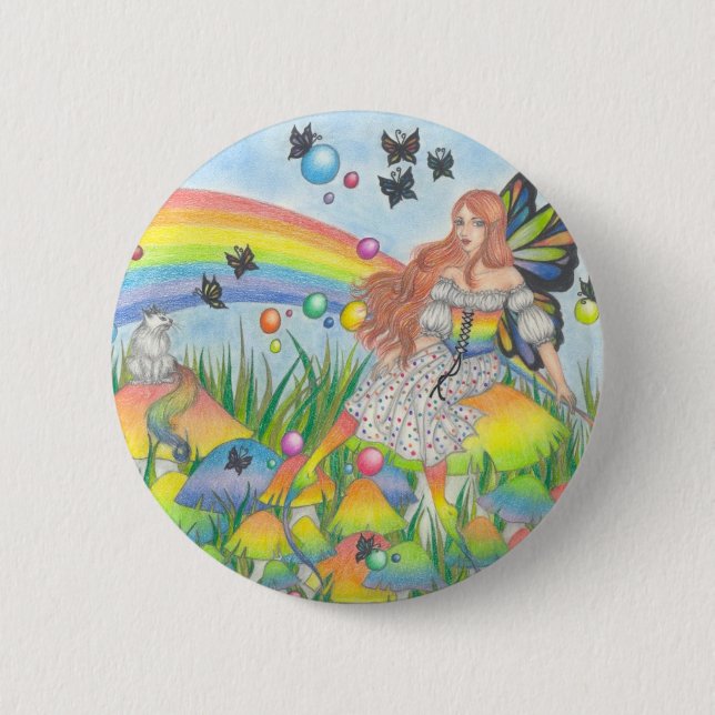 Badge Rond 5 Cm Arc-en-ciel Bringer (Devant)