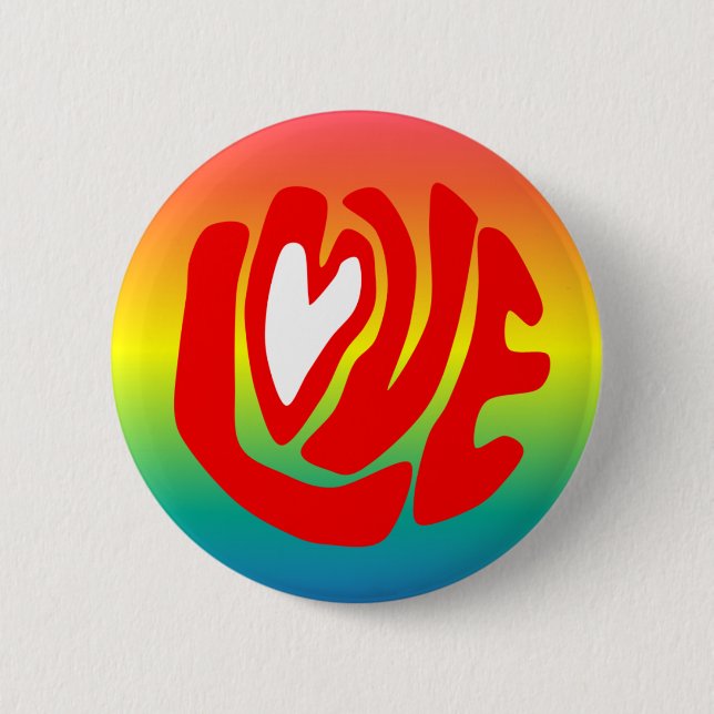 Badge Rond 5 Cm Arc-en-ciel d'amour (Devant)