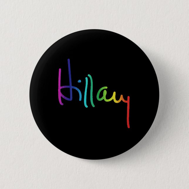 Badge Rond 5 Cm Arc-en-ciel de fierté de Hillary - .png (Devant)