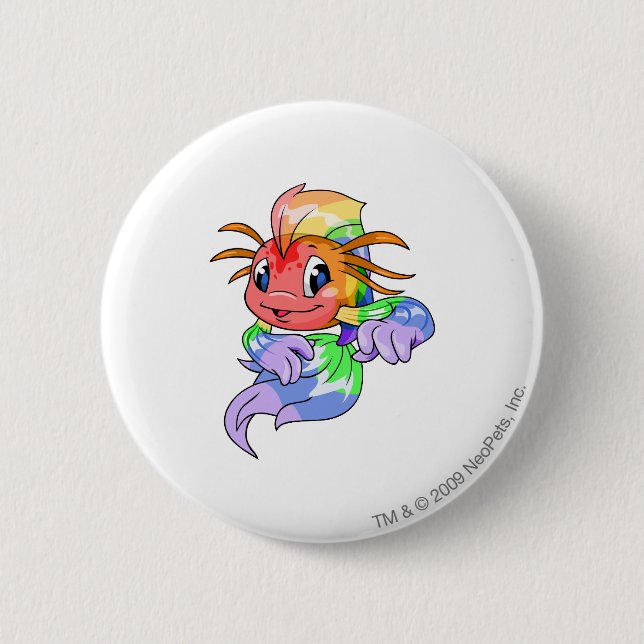Badge Rond 5 Cm Arc-en-ciel de Koi (Devant)