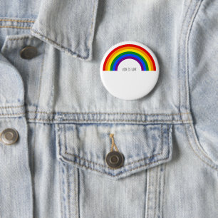 Badge Rond 5 Cm Arc-en-ciel de la fierté gay. L'amour est l'amour.
