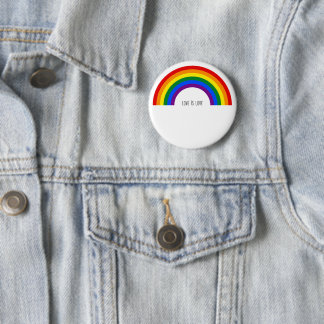 Badge Rond 5 Cm Arc-en-ciel de la fierté gay. L'amour est l'amour.