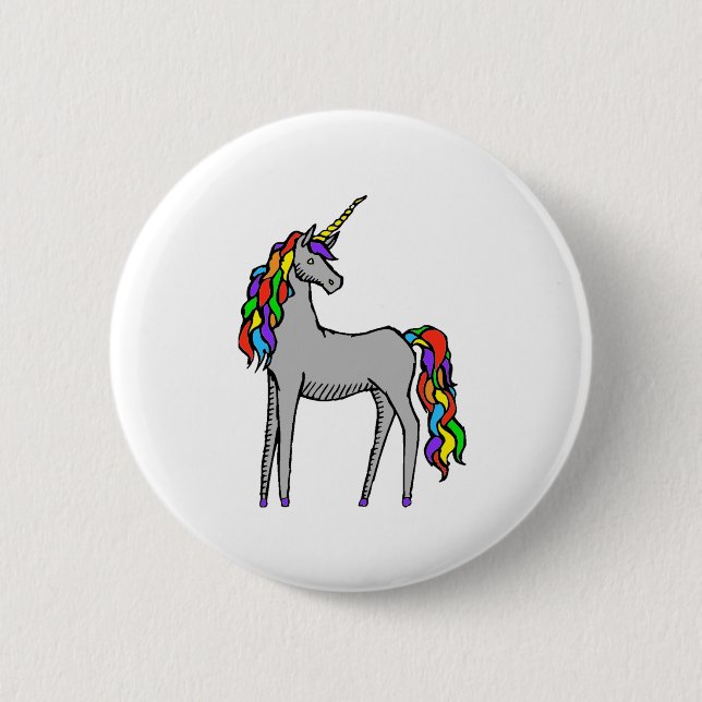 Badge Rond 5 Cm Arc-en-ciel de licorne (Devant)