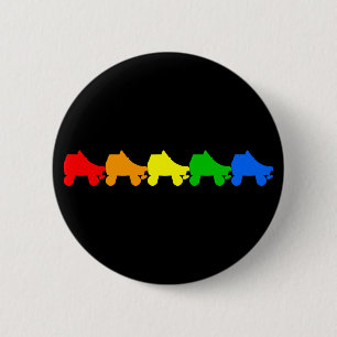 Badge Rond 5 Cm arc-en-ciel de patin de rouleau