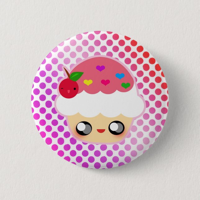 Badge Rond 5 Cm Arc-en-ciel de petit gâteau (Devant)