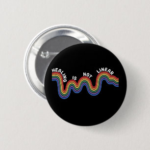 Badge Rond 5 Cm Arc-en-ciel de sensibilisation à la santé mentale 