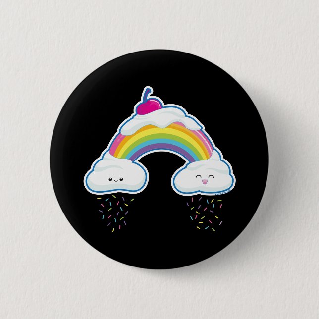 Badge Rond 5 Cm Arc-en-ciel de sucrerie (Devant)