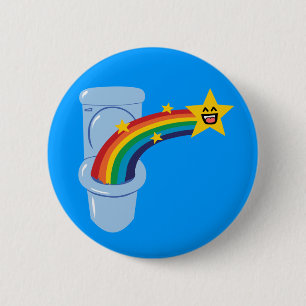 Badge Rond 5 Cm Arc-en-ciel de toilette