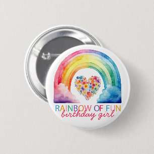 Badge Rond 5 Cm Arc en ciel du bouton Fun Birthday Girl