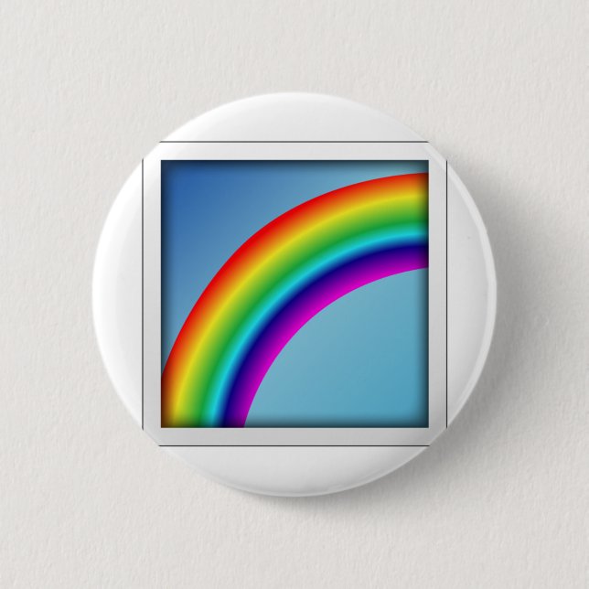 Badge Rond 5 Cm Arc en ciel - Emoji (Devant)