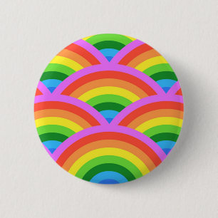 Badge Rond 5 Cm Arc-en-ciel heureux