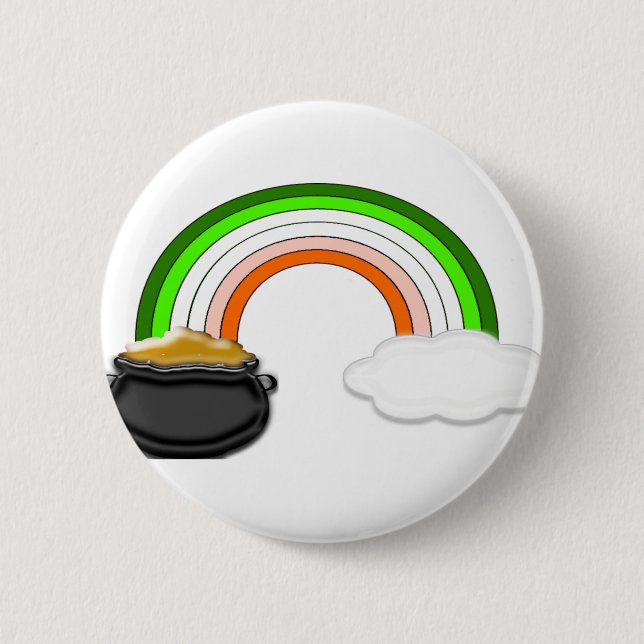 Badge Rond 5 Cm Arc-en-ciel irlandais (Devant)
