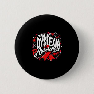 Badge Rond 5 Cm Arc-en-ciel je porte du rouge pour la sensibilisat