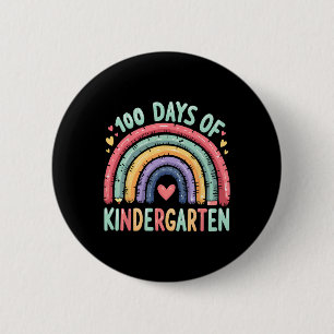 Badge Rond 5 Cm Arc-en-ciel magique 100 jours d'enseignant de mate