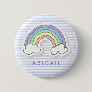 Badge Rond 5 Cm Arc en ciel mou - Lavande des enfants