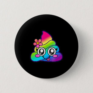 Badge Rond 5 Cm Arc-en-ciel Op Emoji Licorne Mignonne O Fleur Idio