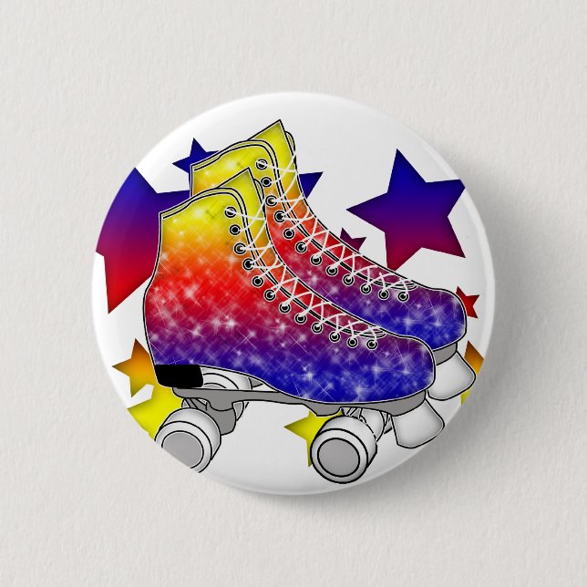 Badge Rond 5 Cm Arc-en-ciel Rollerskates (Devant)