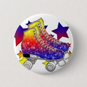 Badge Rond 5 Cm Arc-en-ciel Rollerskates